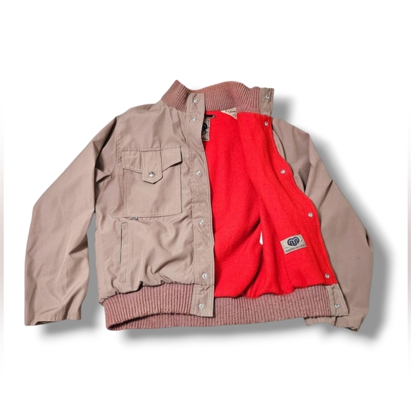 Rare Vintage MONTANA Harrington Bomber Jacket 100% Wool Lining Snap Utility Sz M - Picture 1 of 14